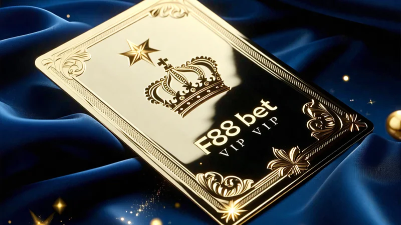 Hình ảnh đặc quyền VIP F88bet với thẻ vàng và biểu tượng vương miện