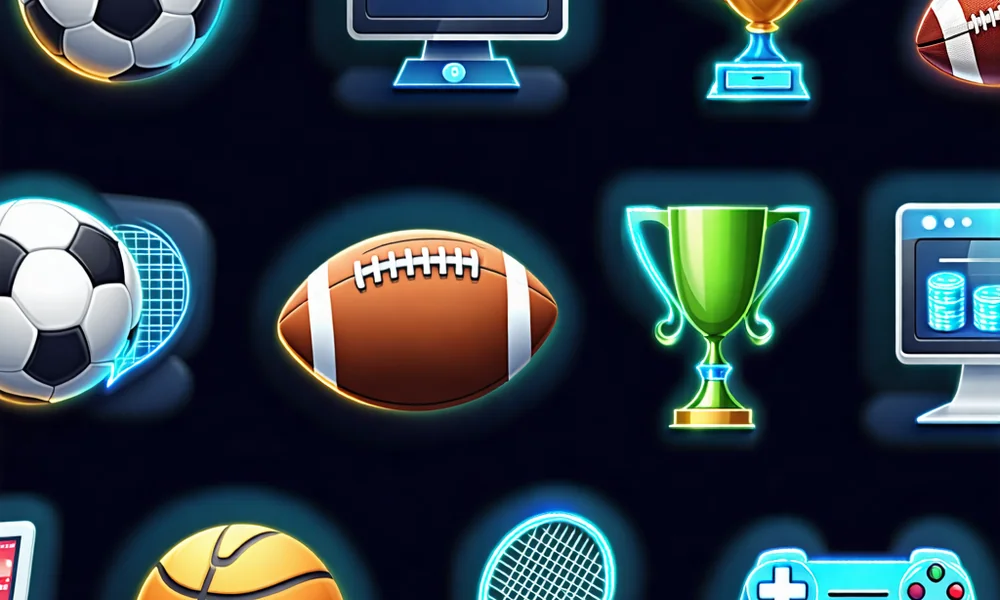 Hình ảnh tổng quan các môn thể thao tại F88bet, với nhiều biểu tượng như bóng đá, bóng rổ, tennis, thể thao điện tử, thể hiện sự đa dạng lựa chọn.