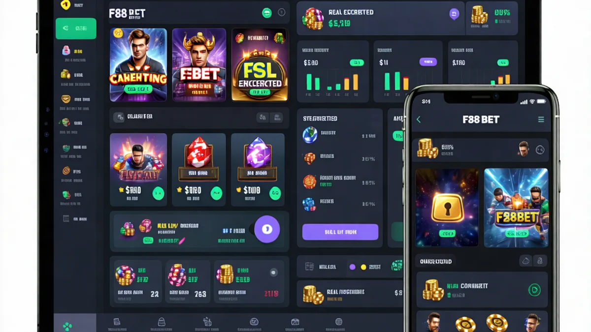 Hình ảnh công nghệ hiện đại và giao diện thân thiện của F88bet, F88 bet